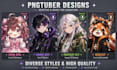 design a custom reactive furry pngtuber model for veadotube