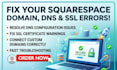 fix squarespace domain, dns and SSL errors or website not working issues