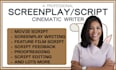 write screenplay, movie script, feature film script and youtube script