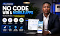 build ai no code web mobile app using bubble flutterflow adalo glide mvp