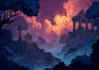 draw a simple fantasy scenery