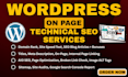 do wordpress on page and technical SEO, audit, and indexing