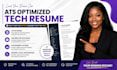 write ats optimized tech resume, software engineer CV, IT resume