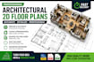 draw architectural floor plan, autocad 2d, house plans