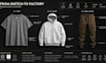 create activewear clothing tech pack and technical flat sketch design