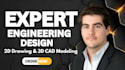do mechanical engineering problems, design 3d cad model and technical drawings