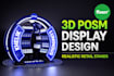 design 3d retail display stand posm kiosk booth