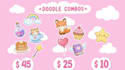 draw cute kawaii doodles, stickers illustrations