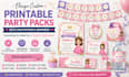 design custom printable party packs with invitations banners