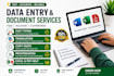 provide accurate data entry typing copy paste proofreading professionally