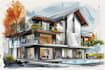 create a custom painted watercolor house portrait