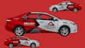 design car wrap, van wrap, vehicle wrap and truck wrap in 3d model