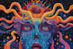 make art psychedelic, trippy, stoner with retro style