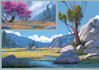 create stunning fantasy background and scenery illustration