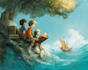 create magical children book illustration