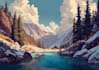 draw glow circle landscape silhouette anime illustration