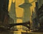 create an cyberpunk sci fi futuristic city