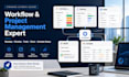 setup workflow project management in monday, clickup, trello, slack, airtable