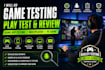 do game testing play test and review game app testing test multiplayer pc game