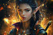 draw fantasy anime portrait with soft glow style