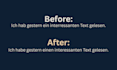 proofread and improve you german text