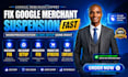fix google merchant suspension and missrepresentation setup gmc account fast