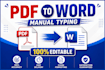 manually type scanned PDF to word with formatting