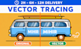 logo,vector tracing,redraw, convert image to vector in 1 hours