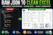 convert and clean your json or XML data into excel