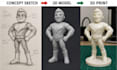 convert 2d to 3d printable model stylized 3d character design 2d to 3d model
