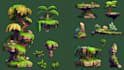 do pixel art ui hud, sprite sheet, animation and pixel  background