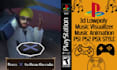 create ps1 ps2 psx style low poly animation for music visualizer, loop animation