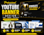 design youtube banners design, shopify banner, squarespace banner and wordpress