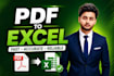 convert bank statement PDF to excel or CSV, manually data entry and data cleanup