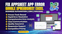 fix appsheet app error google spreadsheet excel business automation crm tracking