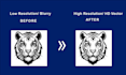 manually retrace and clean up blurry logo to vector