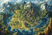 line art fantasy map illustration