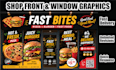 do shopfront, storefront, window graphics, signage, yard and billboard design