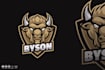 design modern awesome byson, buffalo logo