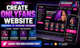 create onlyfans website with subscription , tip , payperview and live streaming
