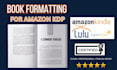 format your nonfiction business book for amazon KDP