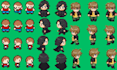 pixel art animation, 8bits, pixel art character game asset 2d pixel sprite sheet