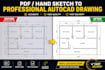 redraw your floor plan in autocad with dimensions and layers