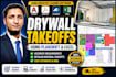 do drywall takeoff, cost estimate using planswift