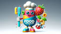 create mascot custom unique food technology logo with text with any file