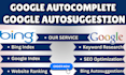 google autocomplete, autosuggestion website ranking, bing, keyword research