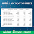 create income expense sheet in excel