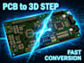 convert eagle brd pcb file to step stp 3d model quickly