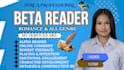 beta read, romance beta reader alpha reader, thriller, sci fi novel