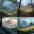 illustrate environments, landscapes, board game, concept art